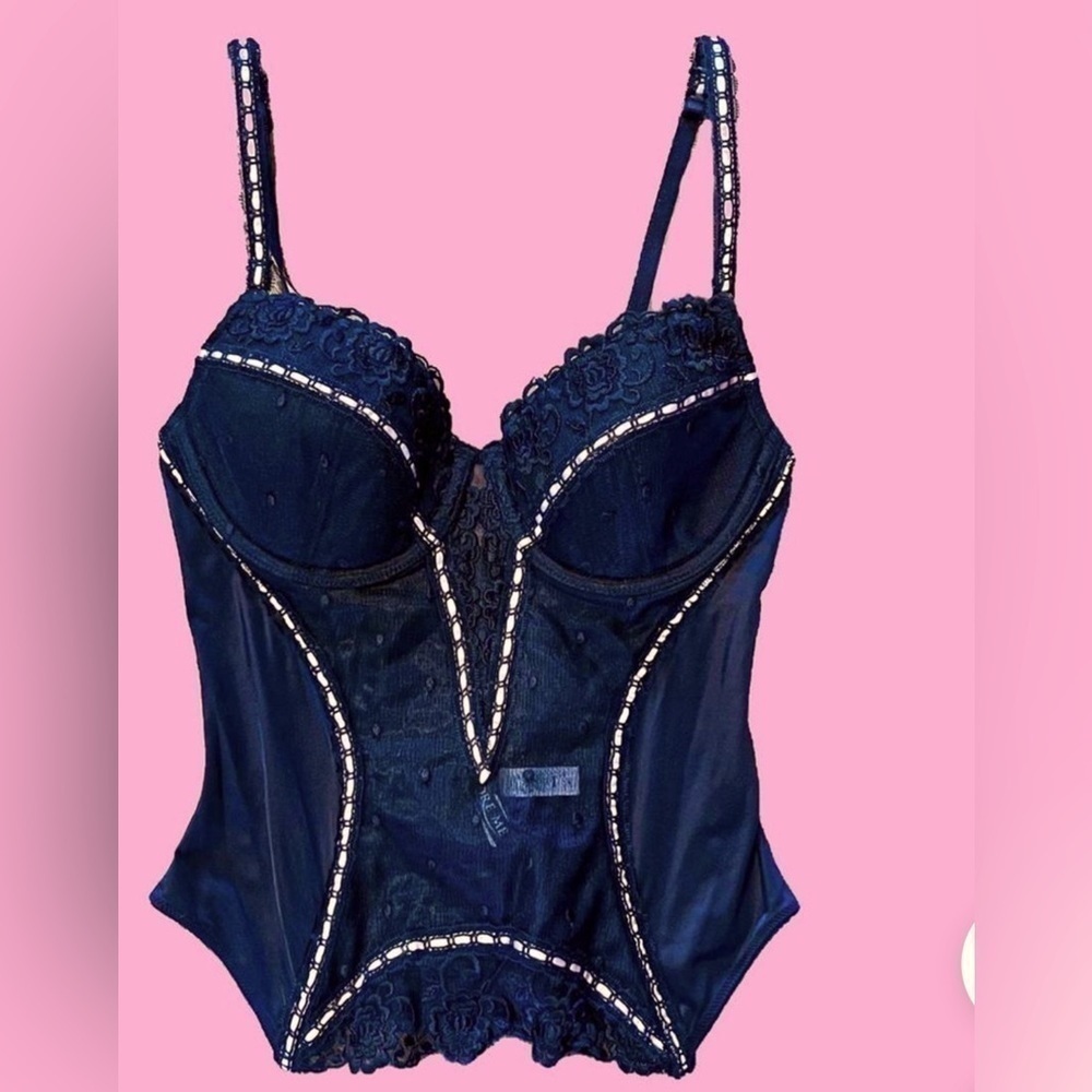 Women’s Pink & Black Lace Corset 34D